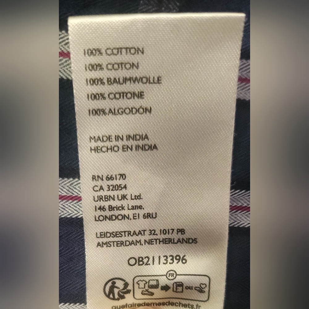 We The Free Blue Argyle Plaid Patchwork Chambray … - image 8